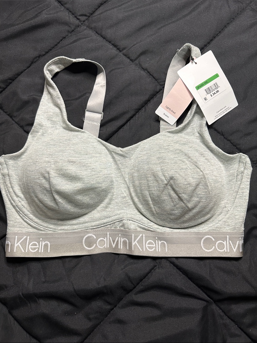 Calvin Klein Light Heather Gray Wireless Bralette